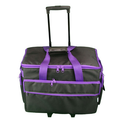 B&Q -  Sewing Machine Trolley BagPlain Black With Purple Trim53 X 41 X 29Cm