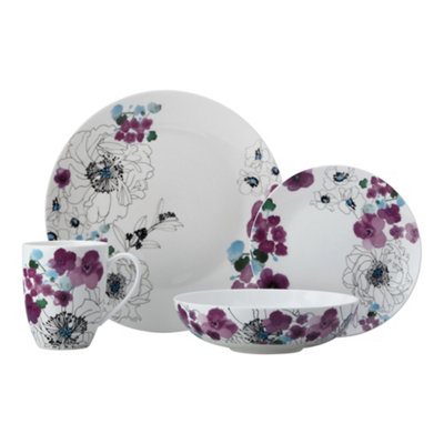 Maxwell & Williams Dinner Set Ceramic Floral Pattern Dinner Set 16 Piece from B&Q