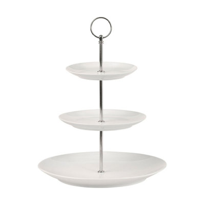Tiered Cake Stand: 3 Tier Maxwell & Williams White Basics Cake StandPorcelain from B&Q
