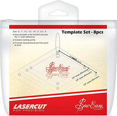 B&Q -  Template Set: Patchwork: Mini Diamonds: 8 Sizes: 0.753In - Image 6