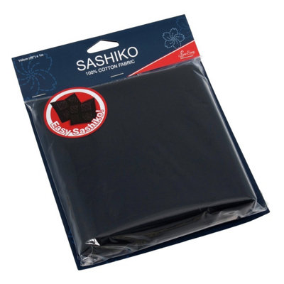 Groves Of Thames Dark Se Sashiko C/Fabric - Sashiko: Cotton Fabric: X 1.42M: Navy - Sew Easy 1M