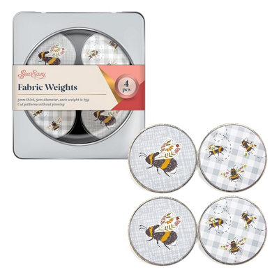 Groves Of Thames F/weight Pk4 BeesFabric Weights: Tin: Bees: Pack Of 4Sew Easy from B&Q