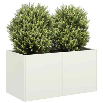 B&Q -  Planter White 80X40X40 Cm Cold-Rolled Steel