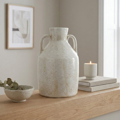 Garden Greatness Textured Roe Vase Decoration Ceramic from B&Q