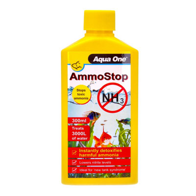 Aqua One Ammostop Water Treatment 300Ml Clear Solution For Healthy Aquatic Environments from B&Q