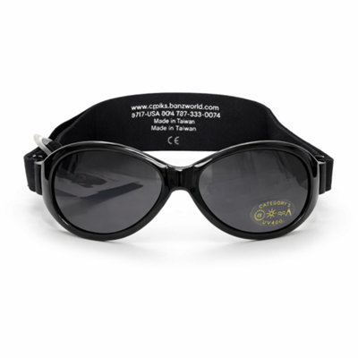 Baby Banz Wrap Around Retro Oval Baby Sunglasses 0-2 Years Black 100% Uv Protection from B&Q