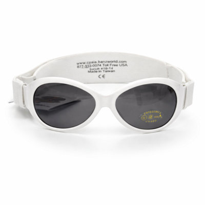 Baby Banz Wrap Around Retro Oval Baby Sunglasses 0-2 Years White 100% Uv Protection from B&Q