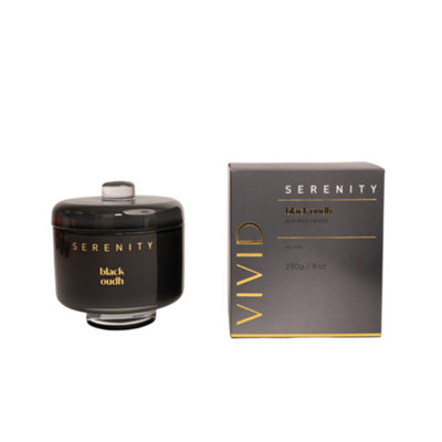 Fragranced Vivid Black Oudh 230G Candle from B&Q