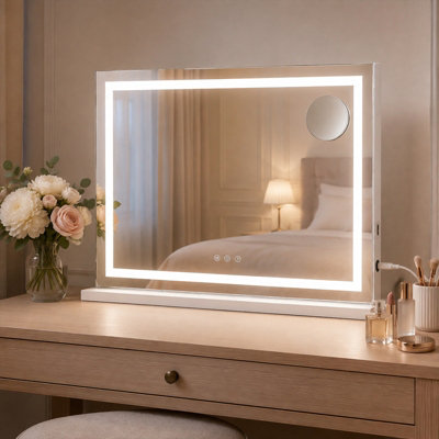 Inmtfei Unisex White Led Vanity Mirror 80X60cm Dimmable 5X Magnifier Usb In | : 80X60 Cm - Image 6