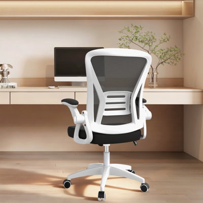 Onemill Ergonomic Office Desk Chair With Flip-Up Armrest Lumbar Support,padded Seat Cushion For Home And Office from B&Q
