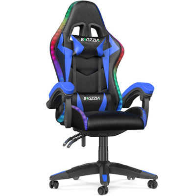 Onemill Ergonomic Gaming Chair With Led Lighting EffectsHeight Adjustable Backrest With Lumbar & Headrest Support from B&Q