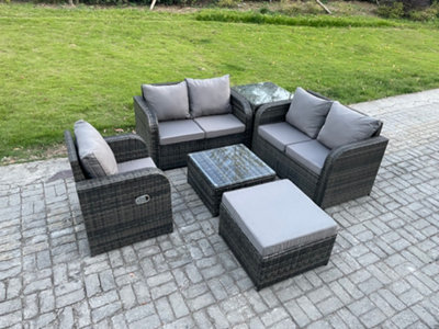 Fimous 6 Piece Garden Furniture Sets 6 Seater Outdoor Patio Furniture Set Weaving Wicker Rattan Sofa Chair And Table from B&Q