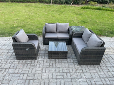 Fimous 5 Piece Garden Furniture Sets 5 Seater Outdoor Patio Furniture Set Weaving Wicker Rattan Sofa Chair And Table