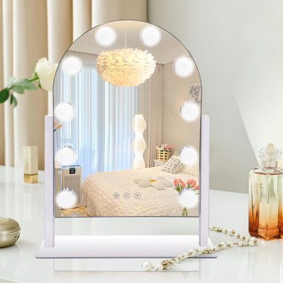 Inmtfei Hollywood Arch Vanity Makeup Mirror10 Led Bulbs3 Light ModesTouch Control30X40Cm from B&Q