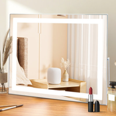 Inmtfei Unisex White Hollywood Vanity Mirror With Led Strip,58X46cm,Touch Screen,Tabletop In - Image 6