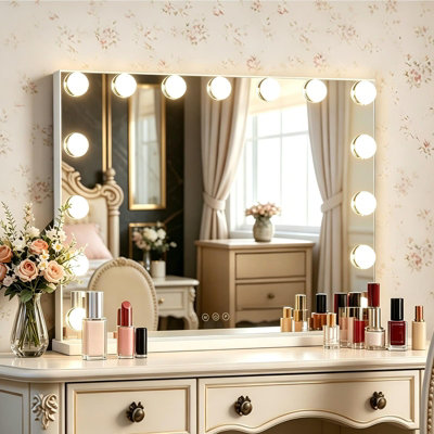 Inmtfei Hollywood Vanity Makeup Mirror15 Led Bulbs3 Colour Modes5X MagnifierUsb Charging58X46Cm from B&Q
