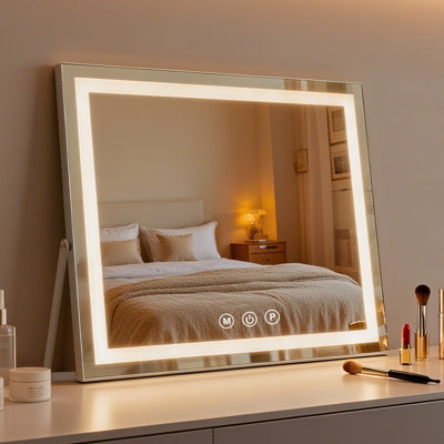 INMTFEI Hollywood Lighted Vanity Mirror Touchscreen Control, 50x40cm, Dimmable light in White - Image 6