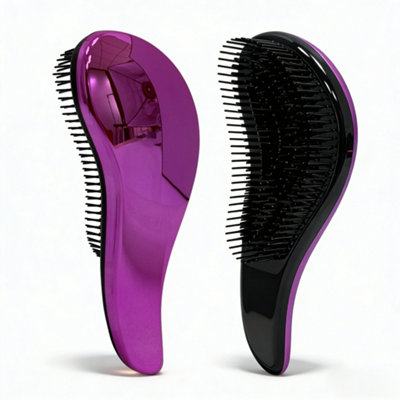  - Inmtfei Gentle Detangling Brush 220 Soft Bristles Ergonomic Grip Anti-Static Magenta