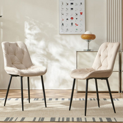 Sonara Sonora Modern Set Of 2 Velvet Dining Chairs With Ergonomic Upholstered Seat from B&Q
