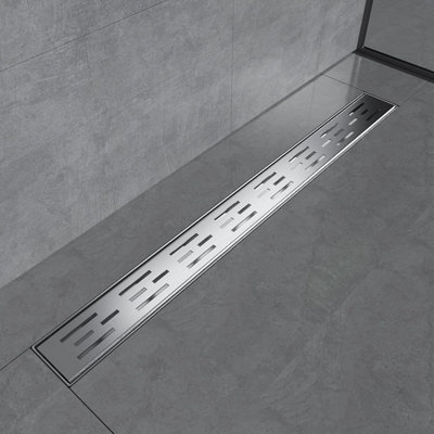 EMKE Linear Shower Drain 700mm, 304 Stainless Steel Floor Drain Invisible Shower Linear With Odor Stop And Hair Strainer