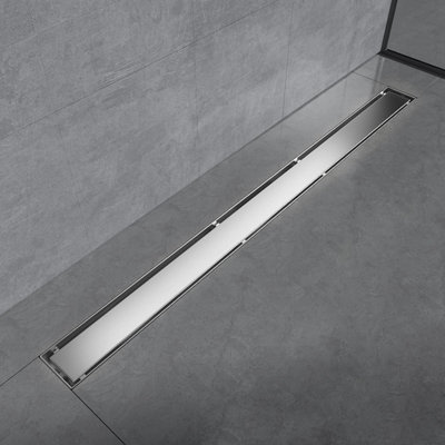 EMKE 2 In 1 Linear Shower Drain 900mm, 304 Stainless Steel Floor Drain Invisible With Odor Stop And Hair Strainer