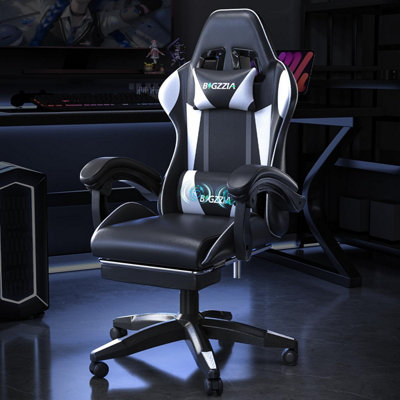 Onemill Ergonomic Gaming Chair With Massage,footrest, Lumbar & Headrest Support For Work, Play & Relaxation