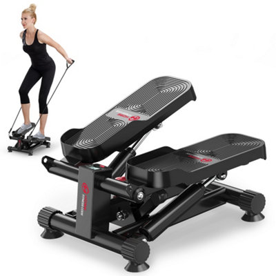 Onemill Mini Hydraulic Stepper With Resistance Bands from B&Q