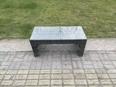 Fimous Rattan Oblong Rectangular Coffee Tea Table Outdoor Garden Furniture Patio Accessory from B&Q