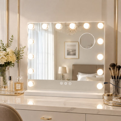 Inmtfei Unisex White Hollywood Led Makeup Mirror 10X Magnifying Lighted Vanity Mirror In Size 10 - Image 6