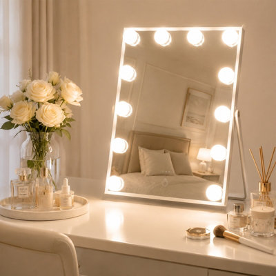 Inmtfei White Hollywood Makeup Mirror Led Lights Hand Sensor Dimmable In - Image 6