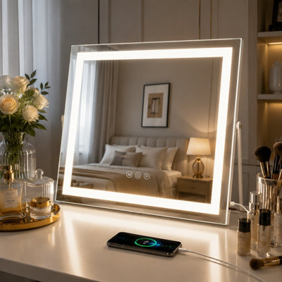 Inmtfei White Hollywood Led Vanity Mirror 10X Magnifying Makeup Mirror Usb Charging In - Image 6
