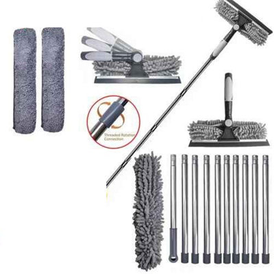  - Telescopic Window Cleaner KitGlass Cleaning Squeegee And WasherExtendable Pole 4.5M