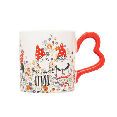 Mug: 1 X 275Ml Cath Kidston Gallery TableGnomes Heart Handle MugCeramic from B&Q