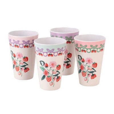 B&Q -  Raspberry Set Of 4 Melamine Tumblers