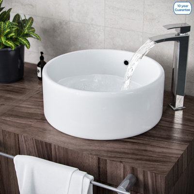 Nes Home 420mm Cloakroom Stand Alone Round Counter Top Basin Sink Bowl from B&Q