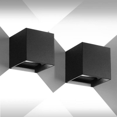 Canmeijia Led Outdoor Wall Lights 12 WWaterproof Ip 65 Outside Adjustable Beam Aluminum Black Lamp 6500 K White Light For from B&Q
