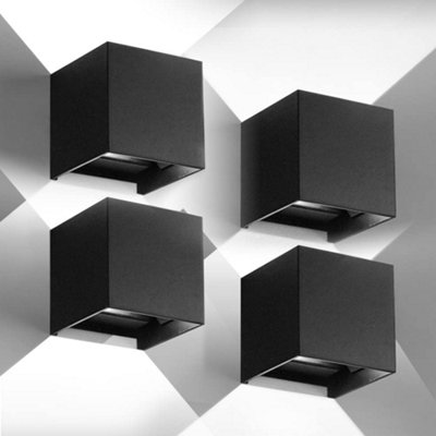 Canmeijia Led Outdoor Wall Lights 12 WWaterproof Ip 65 Outside Adjustable Beam Aluminum Black Lamp 6500 K White Light For from B&Q