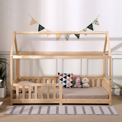 Furniturehmd Treehouse Style Bed Frame,solid Pine WoodSingle Bed Frame,floor Bed Frame For Boys And Girls,bedroom Furniture from B&Q