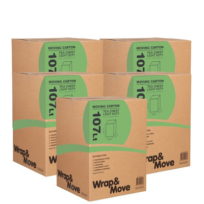 5 Pack X Large Moving Boxes 107Lt (01162X5) from B&Q