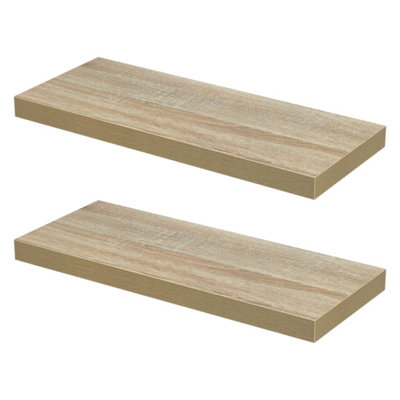 2 Pack Of Floating Shelves Sanoma Oak 60 X 24Cm (03190X2) from B&Q