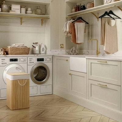 B&Q Natural Bamboo Laundry Hamper With Liner