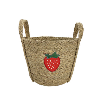 Flexi Storage Living Strawberry Seagrass Nestable Storage Basket (H)19Cm (W)24Cm (D)24Cm from B&Q