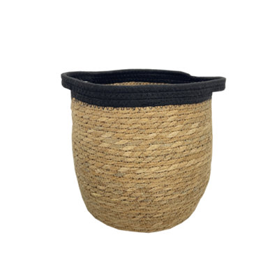 Flexi Storage Living Black Trim Polyester Storage Basket (H)23Cm (W)24Cm (D)24Cm from B&Q