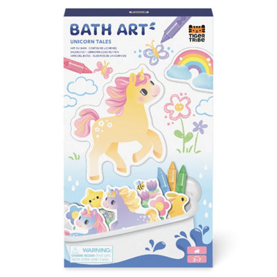 Tiger Tribe Bath Art Unicorn TalesKids' Foam Shapes Set & Crayons For Baths from B&Q