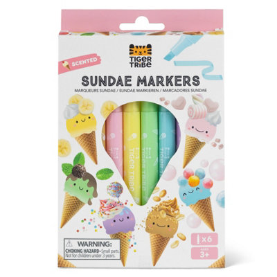 Tiger Tribe Scented Sundae Markers Ice Cream Scented Marker Pens Pack For Kids from B&Q