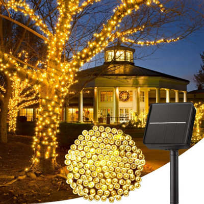 40Ft 100 Led Solar String Lights8 Modes Ip65 WaterproofWarm White For Outdoor Tree Party Decor from B&Q