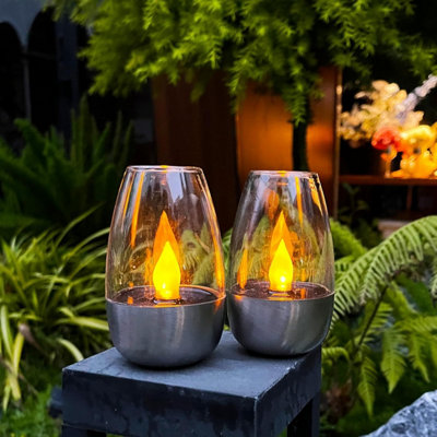 B&Q 12Pcs Solar Tea Lights, Ip65 Waterproof, Warm White, Flickering Led, Dusk-To-Dawn, For Garden, Camping, Lanterns