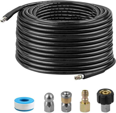 100Ft Sewer Jetter Kit   4000 Psi1/4" NptRotating NozzleFits Pressure Washers from B&Q
