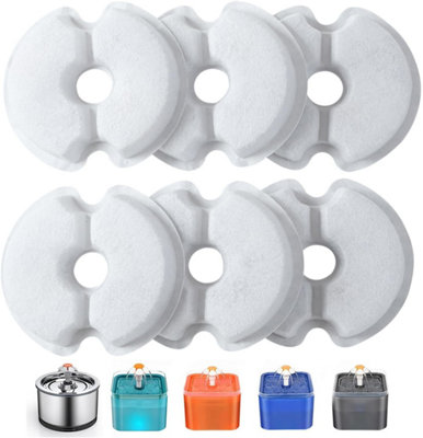 6-Pack Water Fountain FiltersReplacement For Cat Fountain 2L & 2.5L (67Oz/84Oz)Triple Filtration W/ Activated Carbon & Resin from B&Q