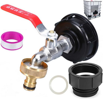  - Ibc Tote Faucet Adapter2" Npt Fine Thread1/2"/3/4" Ght & Hose Connector For 275-330 Gallon Tanks